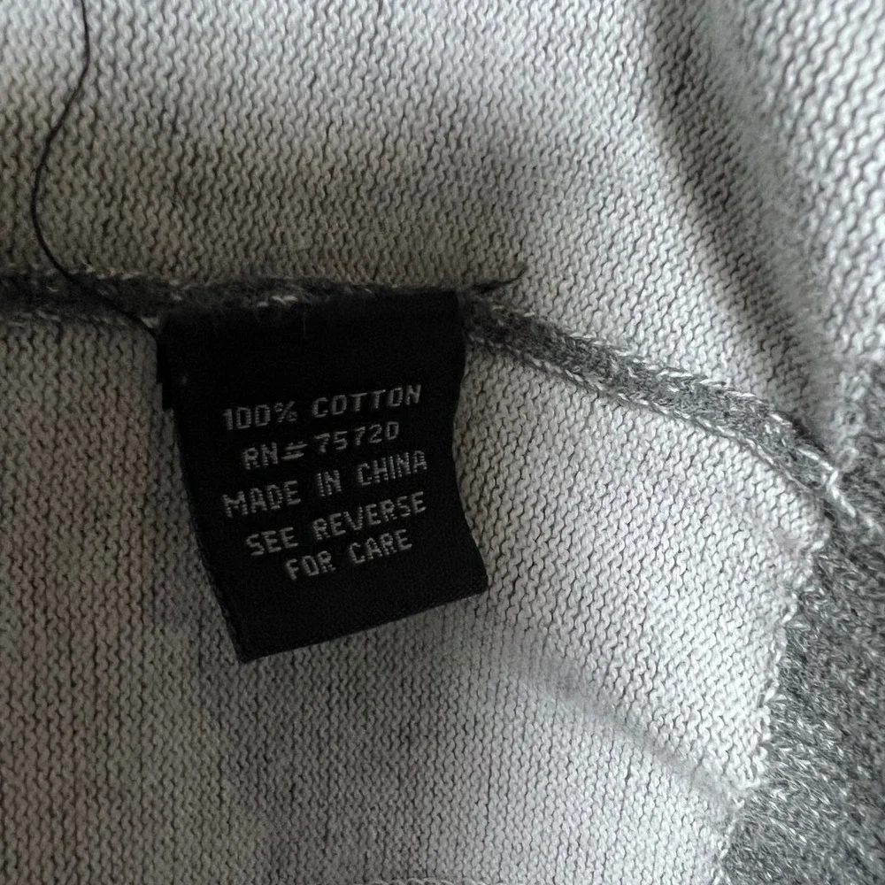 BKE Mens Quarter Zip Sweater Charcoal Gray Ribbed Cotton‎ Standard Fit Medium